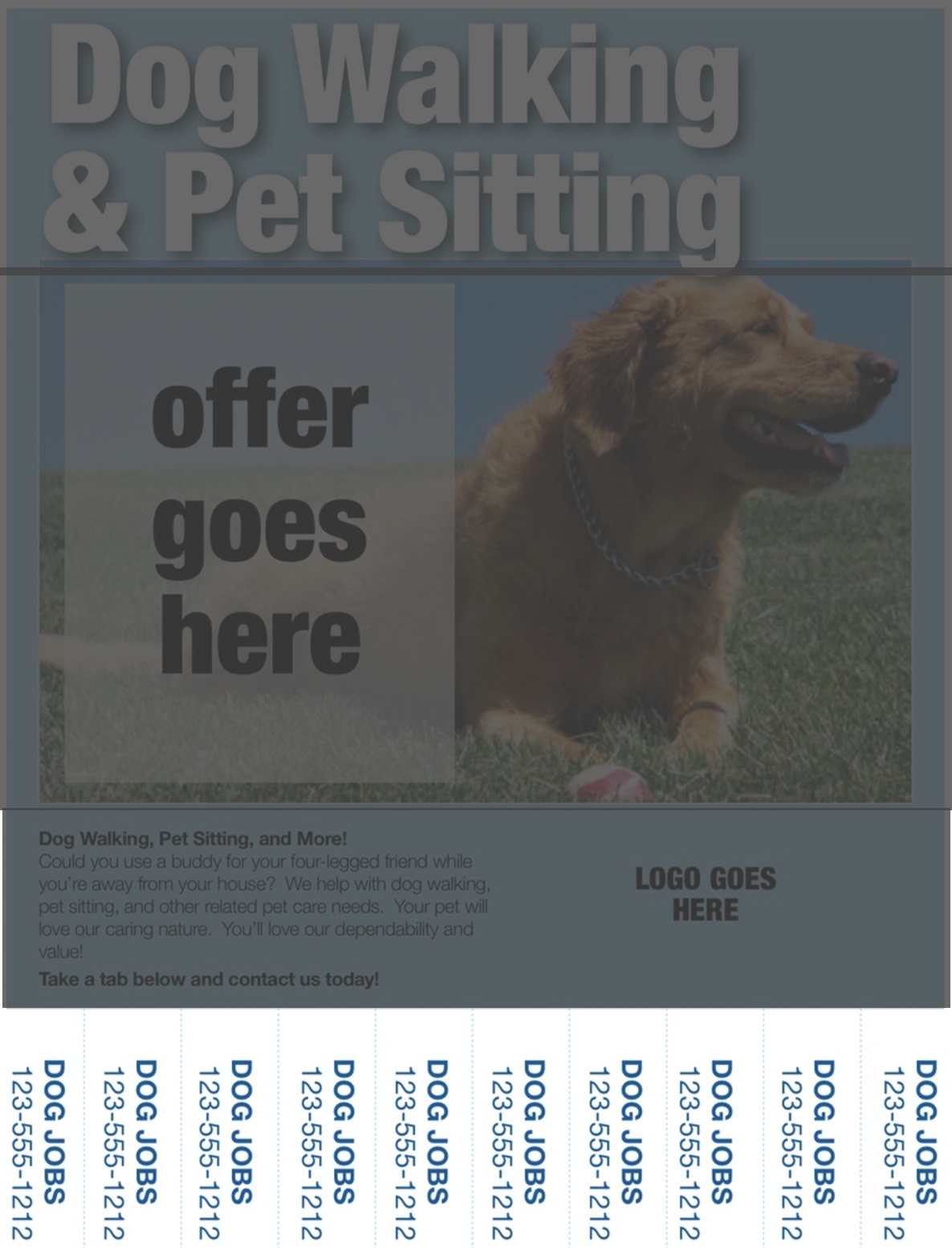 dog walking flyers contact information